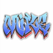 Maßgeschneiderte "Mike" Graffiti Vinyl Sticker (Vorderseite)