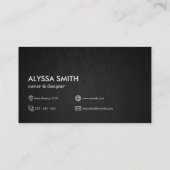 Maßgeschneiderte minimale Metallstruktur Moderne,  Visitenkarte (Rückseite)