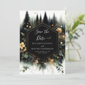 Maßgeschneiderte Minimalistisch verzauberte Waldho Save The Date (Stehend Vorderseite)