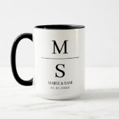 Maßgeschneiderte Minimalistische Hochzeitsgeschenk Tasse (Links)