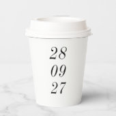 Maßgeschneiderte minimalistische Hochzeitsstipps-V Pappbecher (Rückseite)