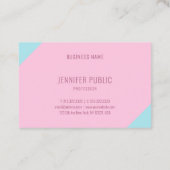 Maßgeschneiderte, Minimalistische rosa und blaue V Visitenkarte (Rückseite)