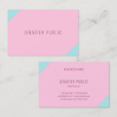 Maßgeschneiderte, Minimalistische rosa und blaue V Visitenkarte (Vorne/Hinten)