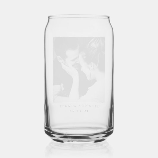 Maßgeschneiderte Minimalistische Schwarz-weiße Paa Dosenglas (Rückseite)