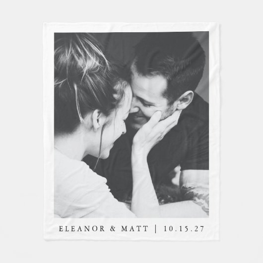 Maßgeschneiderte Minimalistische Schwarz-weiße Paa Fleecedecke (Vorderseite)