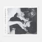 Maßgeschneiderte Minimalistische Schwarz-weiße Paa Fleecedecke (Vorderseite (Horizontal))