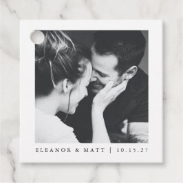 Maßgeschneiderte Minimalistische Schwarz-weiße Paa Geschenkanhänger