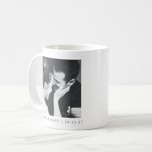 Maßgeschneiderte Minimalistische Schwarz-weiße Paa Kaffeetasse (Vorderseite Links)