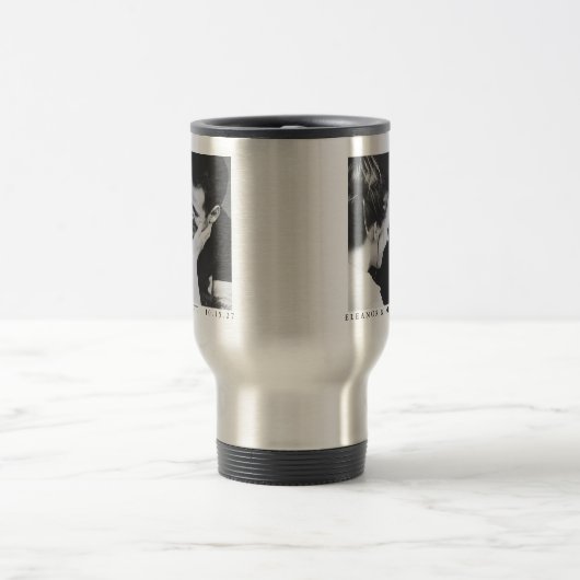 Maßgeschneiderte Minimalistische Schwarz-weiße Paa Reisebecher (Mittel)