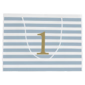 Maßgeschneiderte Minimalistische Streifen Teddy Be Große Geschenktüte (Rückseite)