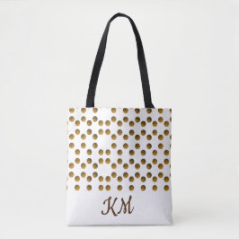 Maßgeschneiderte Mit Monogramm Golden Dots Tote Ta Tasche