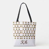 Maßgeschneiderte Mit Monogramm Golden Dots Tote Ta Tasche (Rückseite)