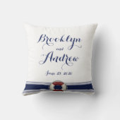 Maßgeschneiderte Mit Monogramm, nautische Hochzeit Kissen (Rückseite)