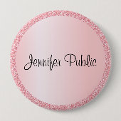 Maßgeschneiderte Mit Monogramm Rose Gold Glitzer s Button (Vorderseite)