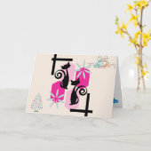 Maßgeschneiderte Mittelalter Moderne Katzen & Deko Karte (Gelbe Blume)