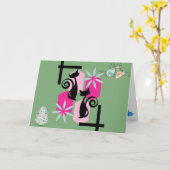 Maßgeschneiderte Mittelalter Moderne Katzen & Deko Karte (Gelbe Blume)