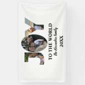 Maßgeschneiderte moderne 3-Foto-Collage Freude an Banner (Vertikal)