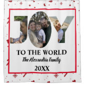 Maßgeschneiderte moderne 3-Foto-Collage Freude an  Duschvorhang (Vorderseite)