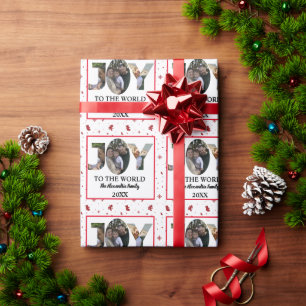 Maßgeschneiderte moderne 3-Foto-Collage Freude an  Geschenkpapier