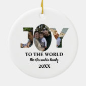 Maßgeschneiderte moderne 3-Foto-Collage Freude an  Keramik Ornament (Hinten)