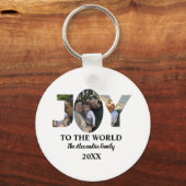 Maßgeschneiderte moderne 3-Foto-Collage Freude an Schlüsselanhänger (Vorderseite)