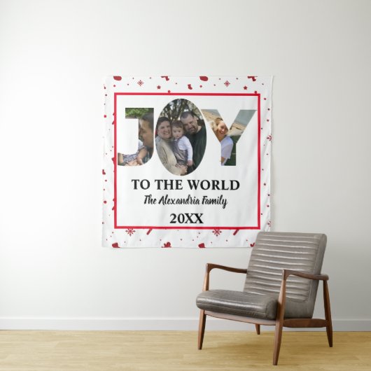 Maßgeschneiderte moderne 3-Foto-Collage Freude an  Wandteppich (Beispiel)