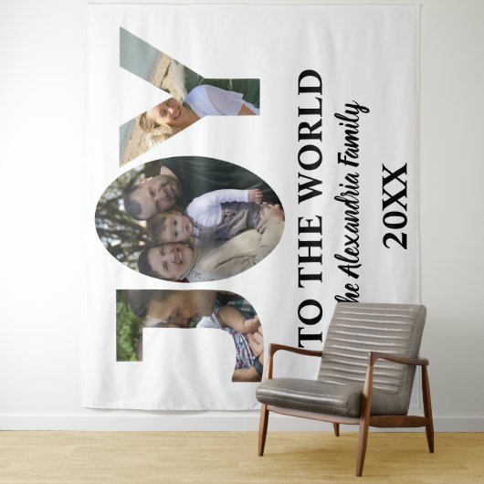 Maßgeschneiderte moderne 3-Foto-Collage Freude an Wandteppich (Beispiel)