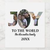 Maßgeschneiderte moderne 3-Foto-Collage Freude an  Weinetikett (Einzelnes Label)