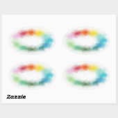 Maßgeschneiderte, moderne, Abstrakte Blindvorlage Ovaler Aufkleber (Blatt)