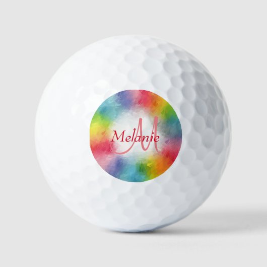 Maßgeschneiderte, moderne, Abstrakte Monogramm-Vor Golfball (Vorderseite)