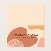 Maßgeschneiderte, moderne, Abstrakte, rosa Formen Visitenkarten (Außenseite Aufgefaltet)