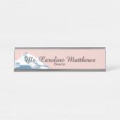 Maßgeschneiderte moderne Berge Schreibtischnamensplakette (Vorderseite )