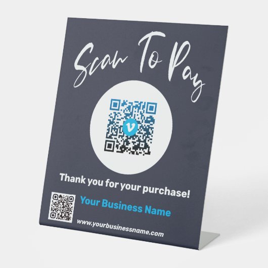 Maßgeschneiderte, moderne Bezahlung hier Sockelschild (Vorderseite)