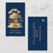 Maßgeschneiderte moderne Black Gold Blue Business Visitenkarte (Vorne/Hinten)