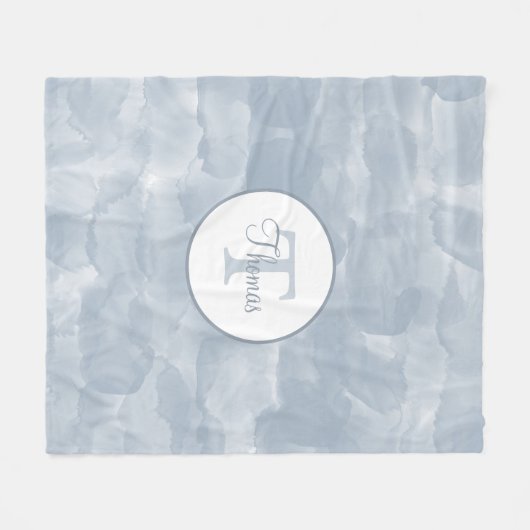 Maßgeschneiderte, moderne, blaue Wasserfarben Pins Fleecedecke (Vorderseite (Horizontal))