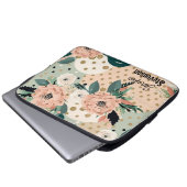 Maßgeschneiderte moderne Blumenpastellfarben Perso Laptopschutzhülle (Vorne Knopf)