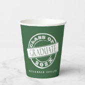 Maßgeschneiderte moderne, einfache grüne Absolvent Pappbecher (Rückseite)