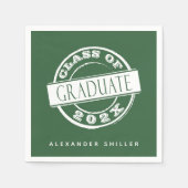 Maßgeschneiderte moderne, einfache grüne Absolvent Serviette (Vorderseite)