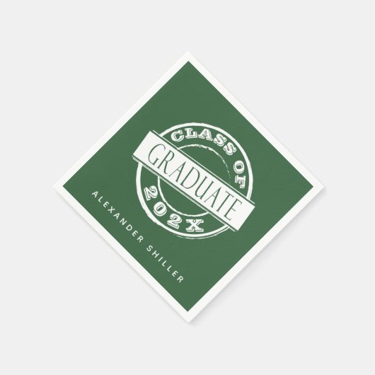 Maßgeschneiderte moderne, einfache grüne Absolvent Serviette (Ecke)