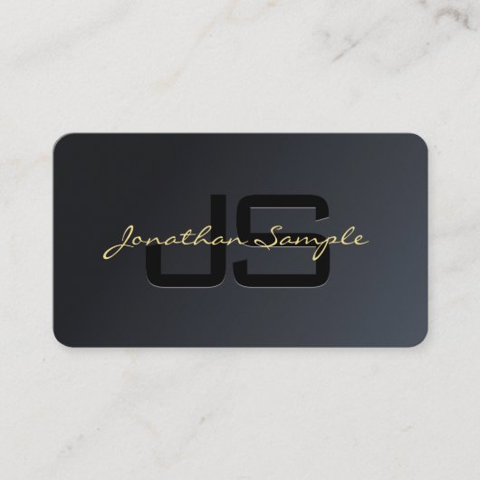 Maßgeschneiderte moderne Elegant Schwarz Gold Luxu Visitenkarte (Vorderseite)