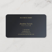 Maßgeschneiderte moderne Elegant Schwarz Gold Luxu Visitenkarte (Rückseite)