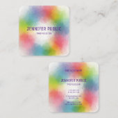 Maßgeschneiderte Moderne Elegante Berufliche Farbe Quadratische Visitenkarte (Vorne/Hinten)