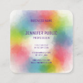 Maßgeschneiderte Moderne Elegante Berufliche Farbe Quadratische Visitenkarte (Rückseite)