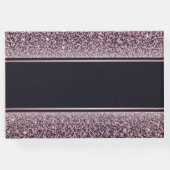 Maßgeschneiderte moderne Elegante Black Rose Golde Gästebuch (Rückseite)