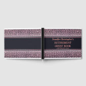 Maßgeschneiderte moderne Elegante Black Rose Golde Gästebuch (Voll)