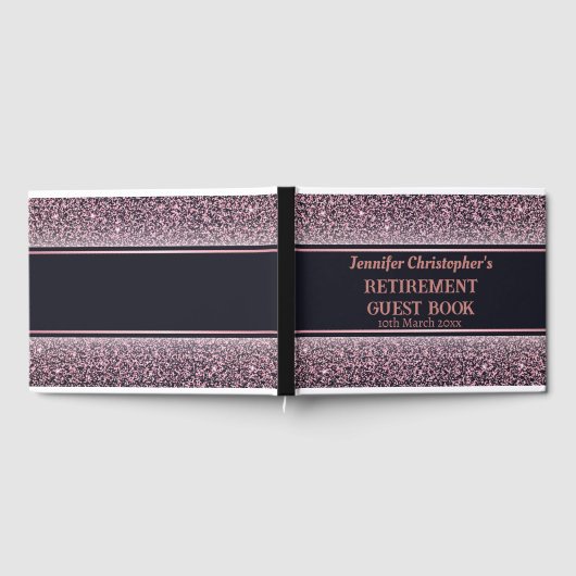 Maßgeschneiderte moderne Elegante Black Rose Golde Gästebuch (Voll)