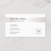 Maßgeschneiderte moderne elegante, glamouröse Silb Visitenkarte (Rückseite)