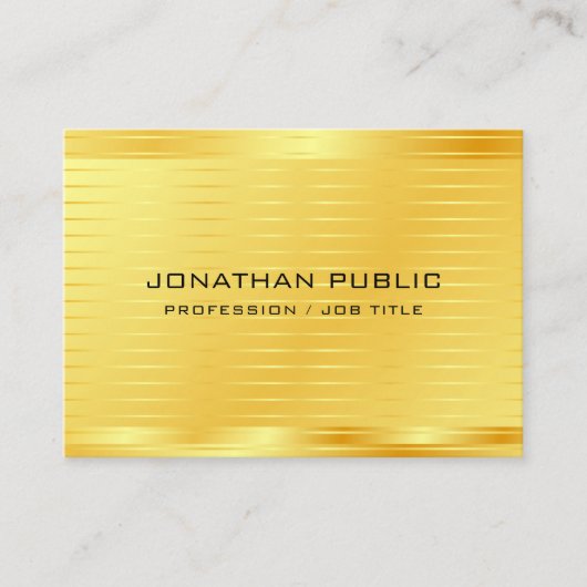 Maßgeschneiderte, moderne, elegante Gold Look Prem Visitenkarte (Vorderseite)