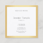 Maßgeschneiderte, moderne, elegante, goldene Vorla Quadratische Visitenkarte (Rückseite)