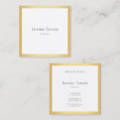 Maßgeschneiderte, moderne, elegante, goldene Vorla Quadratische Visitenkarte (Vorne/Hinten)